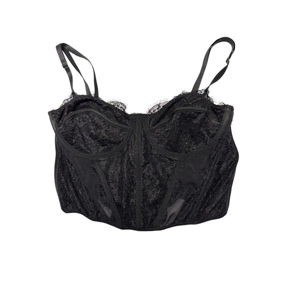 Dealmore Black Floral Lace Bustier Top Approx size Medium - Picture 3 of 10